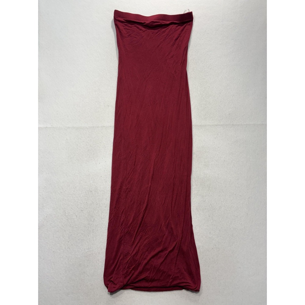 Better Be Dress Womens Small Red Strapless Jersey Maxi Tube Bodycon Casual